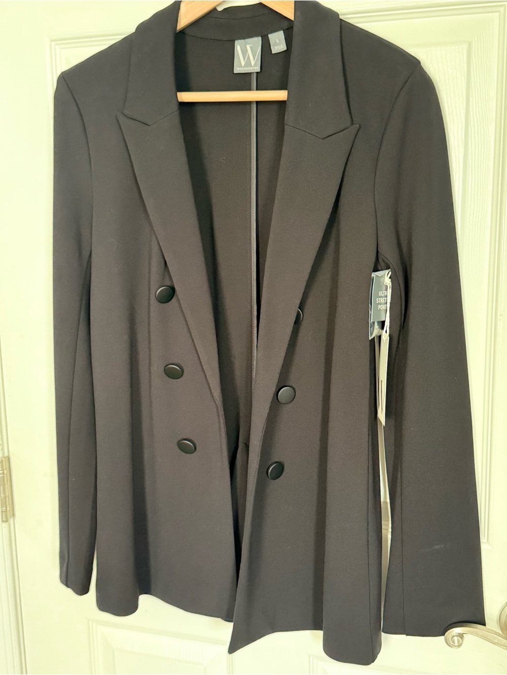 W by Worth Women's Black Double-Breasted Blazer